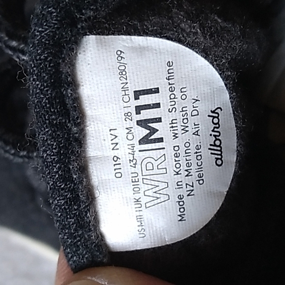Allbirds WR Black Wool Runners Size 11 - Picture 7 of 8